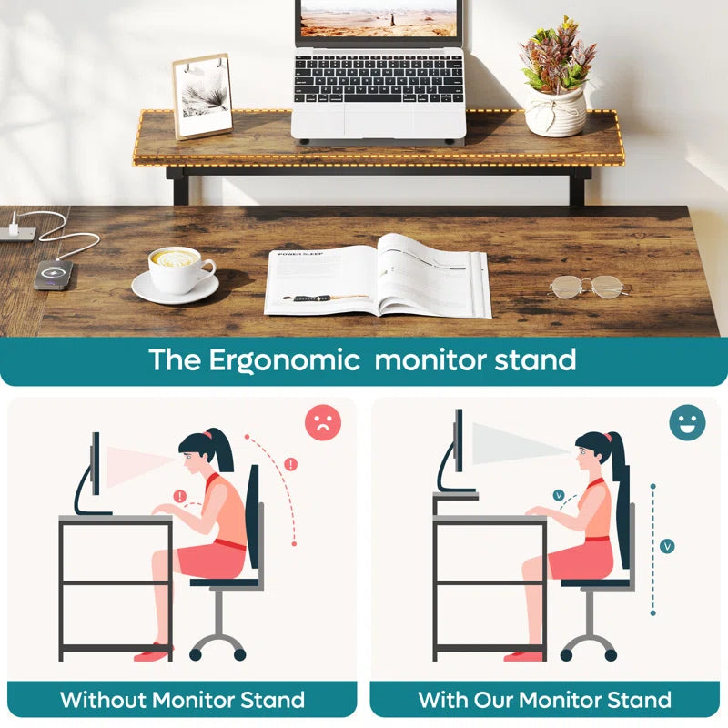 48" L-Shaped Computer Desk with Power Outlet