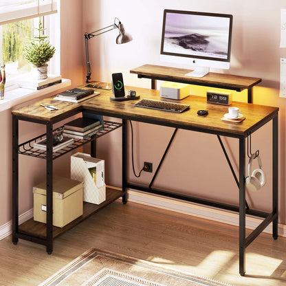 48" L-Shaped Computer Desk with Power Outlet